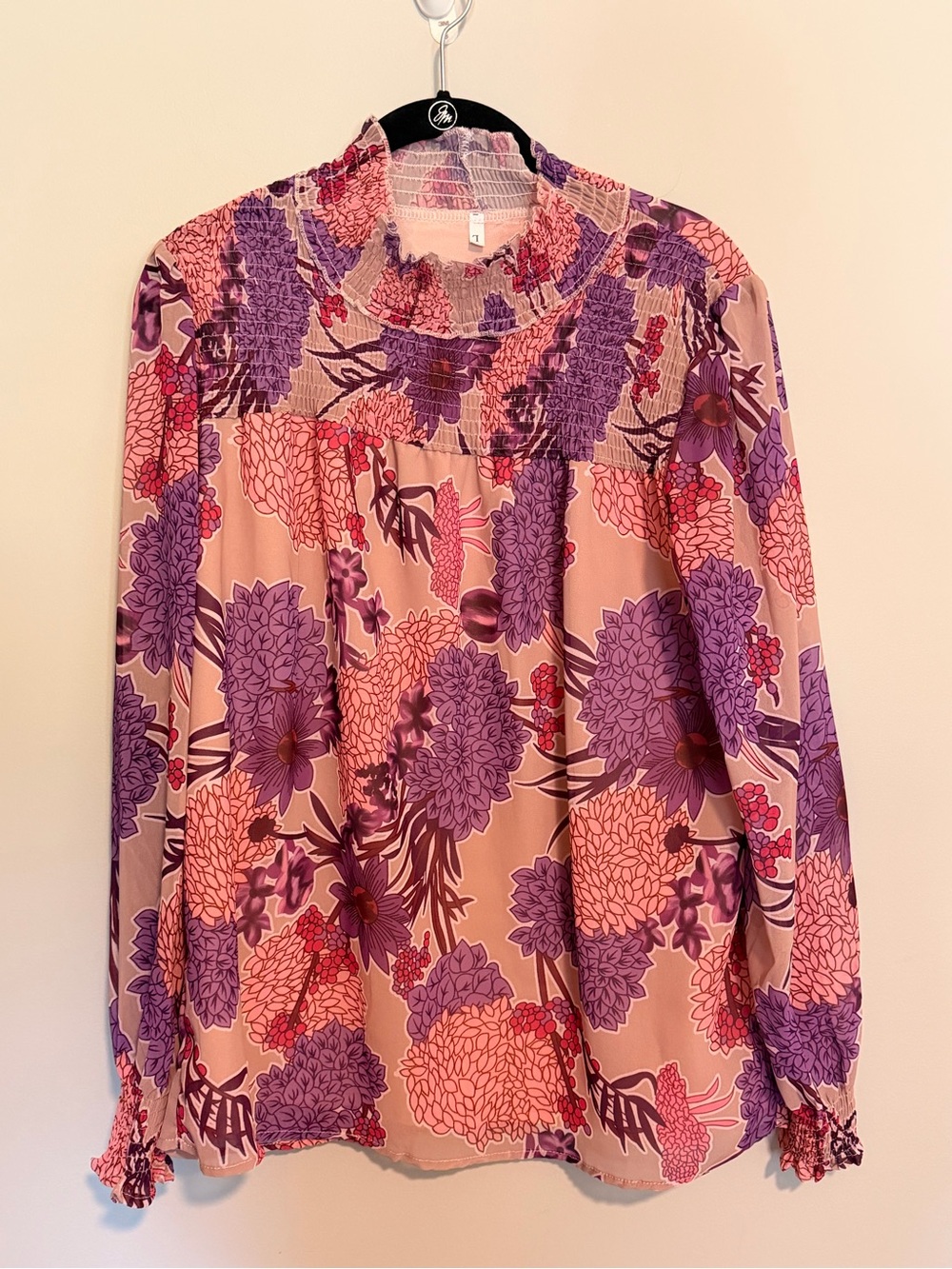 Women's Paisley Pullover Top Size Large Pink&Purple